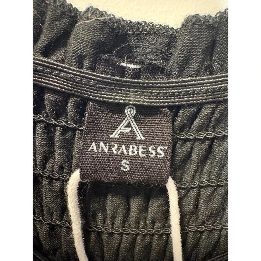 Anrabess NWT Womens Black Smocked Wide Leg Jumpsuit - Smal - Picture 4 of 4